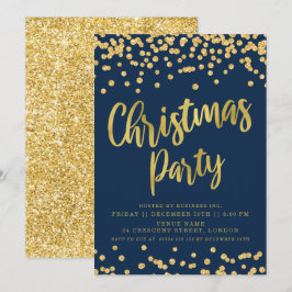 Gold Navy Glitter Business kerst Kaart