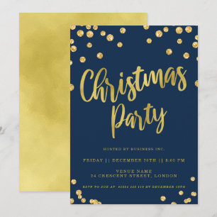 Gold Navy Kerstmis Corporate Holiday Party Kaart