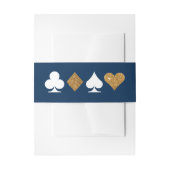 Gold Navy Las Vegas bruiloft uitnodiging buik band Uitnodigingen Wikkel (Voorkant Voorbeeld)