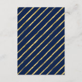 Gold & Navy Modern Adult Birthday Party Insert Informatiekaartje (Achterkant)