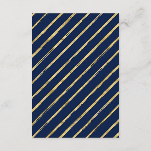 Gold & Navy Modern Adult Birthday Party Insert Informatiekaartje (Achterkant)
