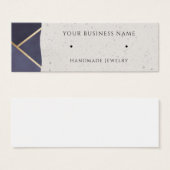 Gold Navy Modern Stud Earning Display Kaarten Mini Visitekaartjes (Voorkant /achterkant)