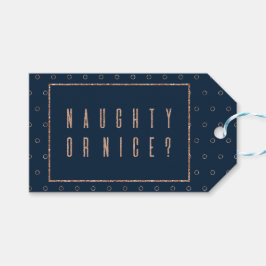 Gold Navy Naughty of Nice Cadeaulabel