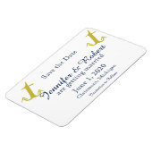 Gold Navy Nautical Anchor Wedding Save the Date Magneet (Linkerzijde)