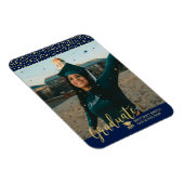 Gold & Navy Photo Afstuderen aangekondigd Magneet (Rechterzijde)