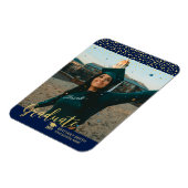 Gold & Navy Photo Afstuderen aangekondigd Magneet (Linkerzijde)