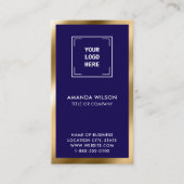 GOLD NAVY Social Media QR Code Foto Professioneel Visitekaartje (Voorkant)