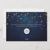 Gold Navy Sparkle Lights Corporate Kerstmis Feestdagenkaart (Achterkant)
