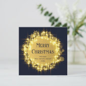 Gold Navy Sparkle Lights Corporate Kerstmis Feestdagenkaart (Staand voorkant)