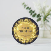 Gold Navy Sparkle Lights Corporate Kerstmis Feestdagenkaart (Staand voorkant)