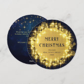 Gold Navy Sparkle Lights Corporate Kerstmis Feestdagenkaart (Voorkant / Achterkant)