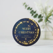 Gold Navy Sparkle Lights Corporate Kerstmis Feestdagenkaart (Staand voorkant)
