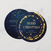 Gold Navy Sparkle Lights Corporate Kerstmis Feestdagenkaart (Voorkant / Achterkant)