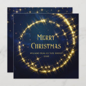 Gold Navy Sparkle Lights Corporate Kerstmis Feestdagenkaart (Voorkant / Achterkant)