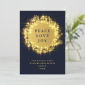 Gold Navy Sparkle Lights Corporate Kerstmis Feestdagenkaart (Staand voorkant)