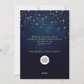 Gold Navy Sparkle Lights Corporate Kerstmis Feestdagenkaart (Achterkant)