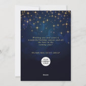 Gold Navy Sparkle Lights Corporate Kerstmis Feestdagenkaart (Achterkant)