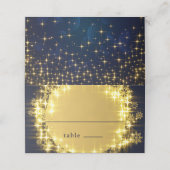 Gold Navy Sparkle Lights kerstfeestje Plaatskaartje (Buitenkant ongevouwen)