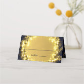 Gold Navy Sparkle Lights kerstfeestje Plaatskaartje (Voorkant)