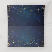 Gold Navy Sparkle Lights kerstfeestje Plaatskaartje (Binnenkant ongevouwen)