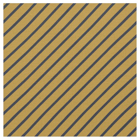 Gold & Navy Stripes Stof (Close Up)