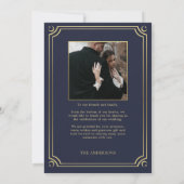 Gold Navy  Tarot Gothic Wedding Bedankkaart (Achterkant)
