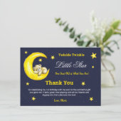 Gold Navy Twinkle Little Star 1e verjaardag Bedankkaart (Staand voorkant)