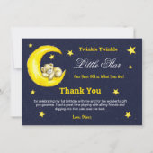 Gold Navy Twinkle Little Star 1e verjaardag Bedankkaart (Voorkant)