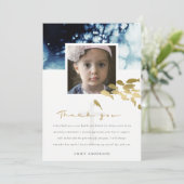 GOLD NAVY UNDERWATER FISH PHOTO HOLY COMMUNION BEDANKKAART (Staand voorkant)