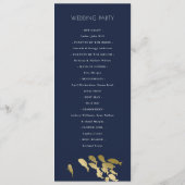 GOLD NAVY UNDERWATER FISH WEDDING CEREMONY PROGRAM MENU (Achterkant)