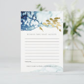 GOLD NAVY UNDERWATER FISH WISHES FOR BABY SHOWER INFORMATIEKAARTJE (Staand voorkant)
