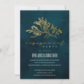 GOLD NAVY UNDERWATER SEAWEED VERLOVING INVITE BEDANKKAART (Voorkant)