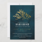 GOLD NAVY UNDERWATER SEAWEED VOW RENEWAL INVITE BEDANKKAART (Voorkant)
