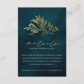 GOLD NAVY UNDERWATER SEAWEED WEDDING DETAILS INFORMATIEKAARTJE (Voorkant)