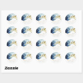 GOLD NAVY UNDERWATER ZEE FISH BABY SHOWER RONDE STICKER (Vel)