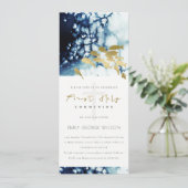 GOLD NAVY UNDERWATER ZEE FISH FIRST HOLY COMMUNION KAART (Staand voorkant)