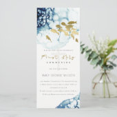 GOLD NAVY UNDERWATER ZEE FISH FIRST HOLY COMMUNION KAART (Staand voorkant)