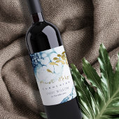 GOLD NAVY UNDERWATER ZEE FISH FIRST HOLY COMMUNION WIJN ETIKET