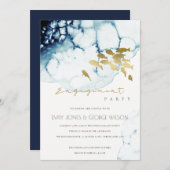 GOLD NAVY UNDERWATER ZEE FISH VERLOVING INVITE BEDANKKAART (Voorkant / Achterkant)