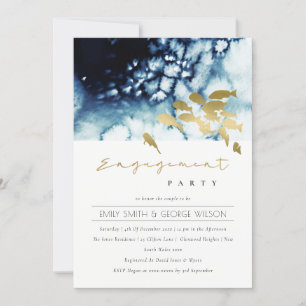 GOLD NAVY UNDERWATER ZEE FISH VERLOVING INVITE BEDANKKAART