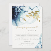 GOLD NAVY UNDERWATER ZEE FISH VERLOVING INVITE BEDANKKAART (Voorkant)