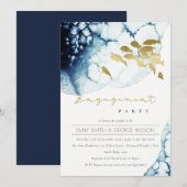 GOLD NAVY UNDERWATER ZEE FISH VERLOVING INVITE BEDANKKAART (Voorkant / Achterkant)