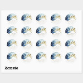 GOLD NAVY UNDERWATER ZEE FISH VRIJGEZELLENFEEST RONDE STICKER (Vel)