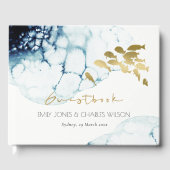 GOLD NAVY UNDERWATER ZEE FISH WATERVERF WEDING GASTENBOEK (Voorkant)