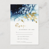 GOLD NAVY UNDERWATER ZEE FISH WEDDING RSVP ENCLOS INFORMATIEKAARTJE (Voorkant)