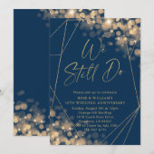 Gold & Navy We doen nog steeds 50e bruiloft Jubile Kaart (Voorkant / Achterkant)