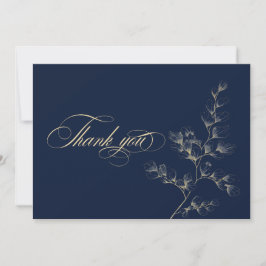 Gold & Navy Wedding Thank You Card Bedankkaart
