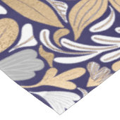Gold Navy White Floral Leaf Illustration Pattern Tafelkleed (Gekanteld)