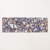 Gold Navy White Floral Leaf Illustration Pattern Yogamat (Voorkant (horizontaal))