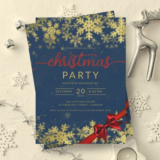Gold Navy Winter Wonder Company Kerstmis Kaart
